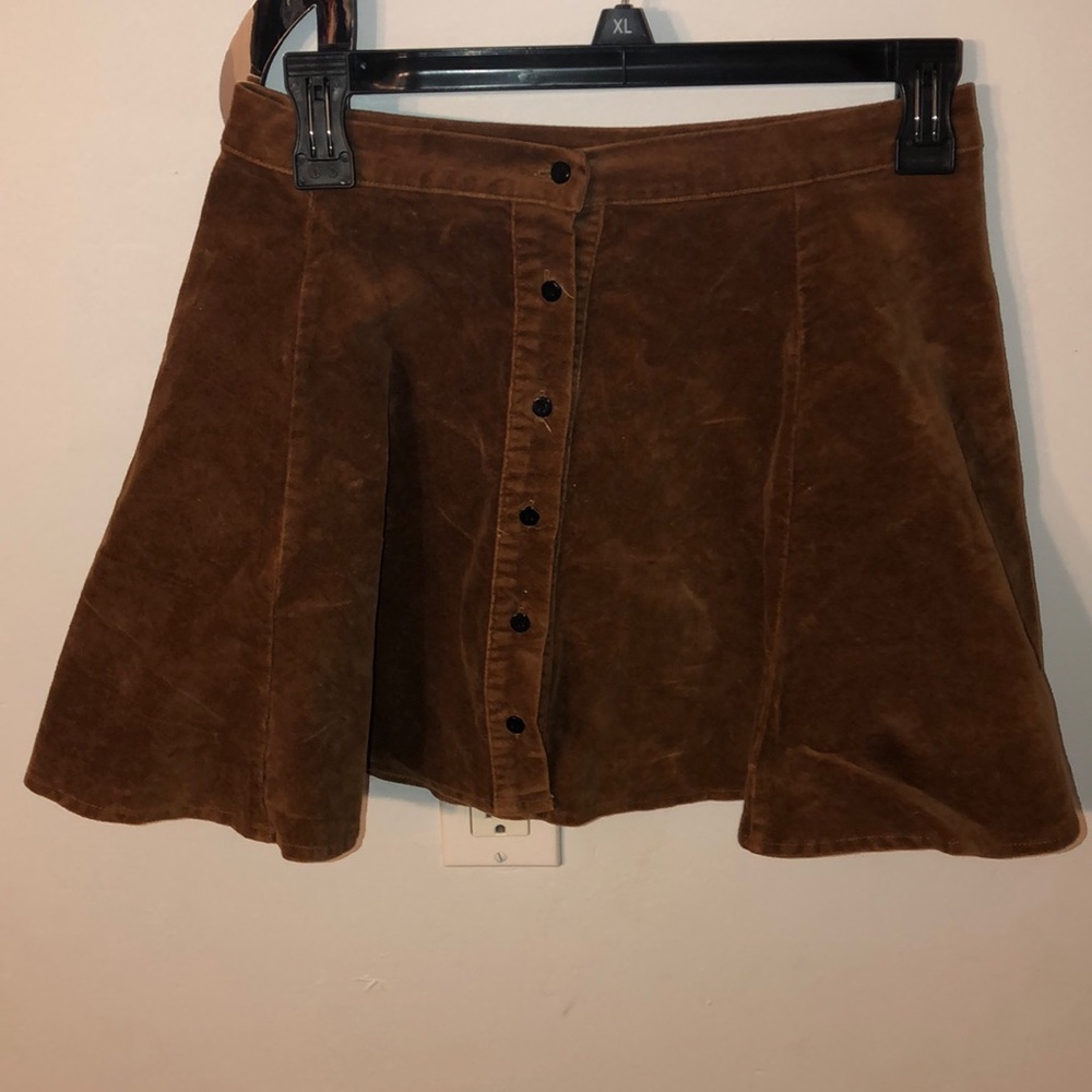 Corduroy Button Up Skirt Brandy Melville